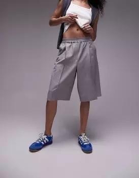 Серые удлиненные спортивные брюки Topshop