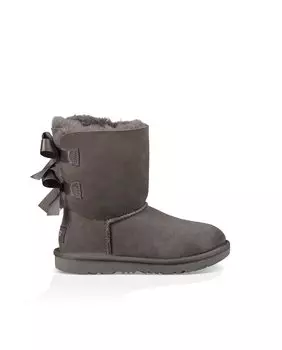 Серые угги для девочек с двойным бантом UGG, серый