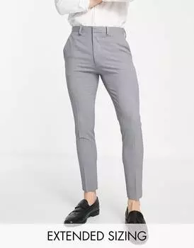 Серые укороченные элегантные брюки суперскинни ASOS DESIGN