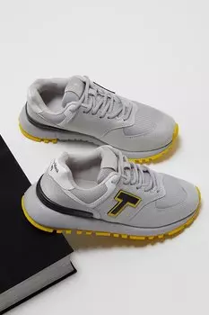 Серые унисекс кроссовки на шнуровке с нескользящей подошвой из ЭВА TONNY BLACK