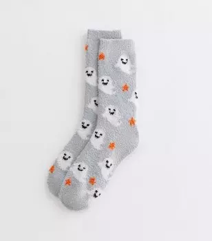 Серые уютные носки для Хэллоуина с призраком New Look, бледно-серый