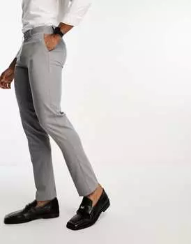 Серые узкие элегантные брюки ASOS DESIGN
