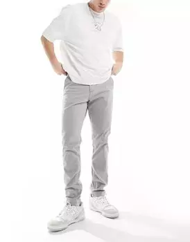 Серые узкие брюки чиносы Jack & Jones