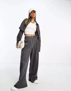 Серые вельветовые брюки ASOS Dad