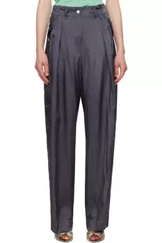 Серые вискозные рабочие брюки Dries Van Noten