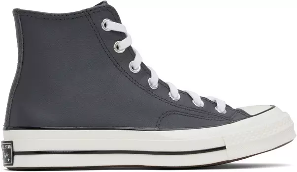 Серые высокие кеды Chuck 70 Heritage Color Leather Converse