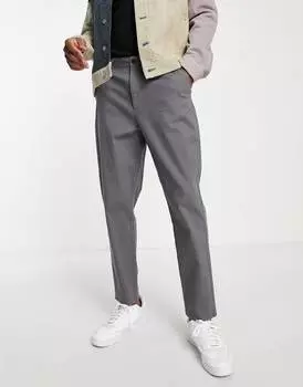 Серые зауженные брюки чинос ASOS DESIGN