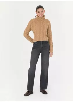 Серые женские джинсовые брюки с высокой талией Pierre Cardin