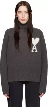 Серый Ami de Coeur Водолазка AMI Paris, темно-серый