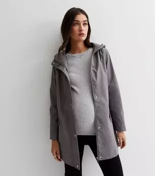 Серый анорак с капюшоном и длинными рукавами для беременных New Look, серый