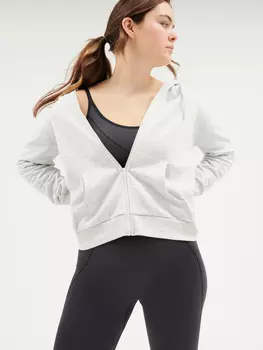 Серый базовый худи на молнии George., серый