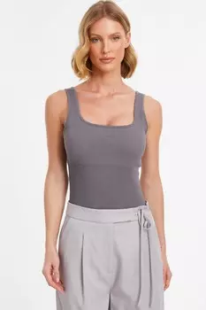 Серый бесшовный боди QUIZ Clothing