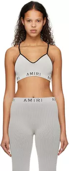 Серый бесшовный спортивный бюстгальтер AMIRI