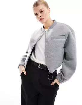 Серый бомбер ASOS DESIGN