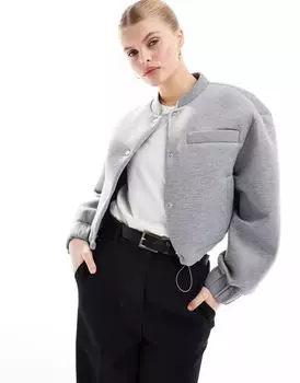 Серый бомбер из неопрена ASOS