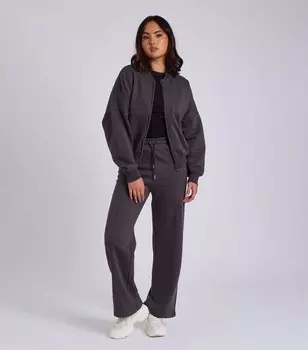 Серый бомбер на молнии и широкие спортивные брюки Urban Bliss Urban Bliss, темно-серый