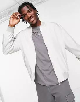 Серый бомбер оверсайз ASOS DESIGN