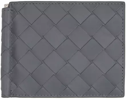 Серый бумажник Intrecciato с зажимом для купюр Bottega Veneta