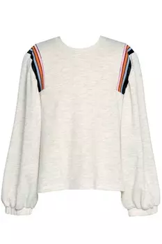 Серый детский свободный топ с длинными рукавами и ребристой отделкой Hannah Banana, серый