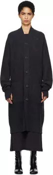 Серый длинный кардиган LEMAIRE, Anthracite
