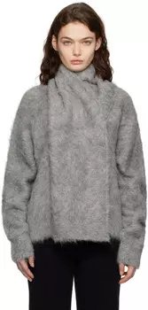 Серый драпированный-карф Вязаный свитер TOTEME