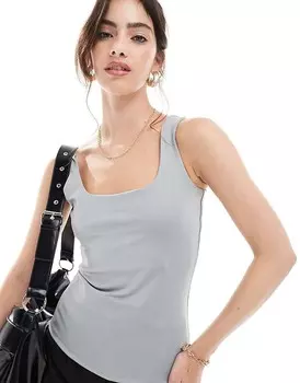 Серый двусторонний топ с квадратным вырезом Vero Moda