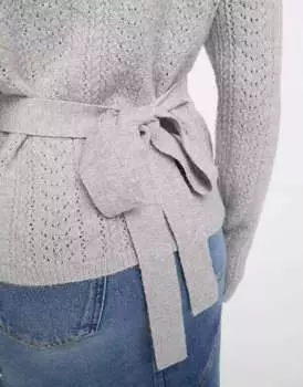 Серый джемпер с запахом и косой строчкой ASOS
