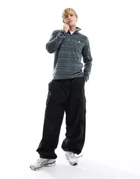 Серый флисовый топ на молнии Quiksilver Aker