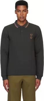 Серый Fred Perry Edition стеганый поло с длинным рукавом Craig Green