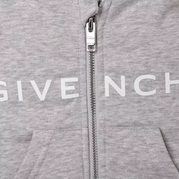 Серый хлопковый худи на молнии Givenchy, серый