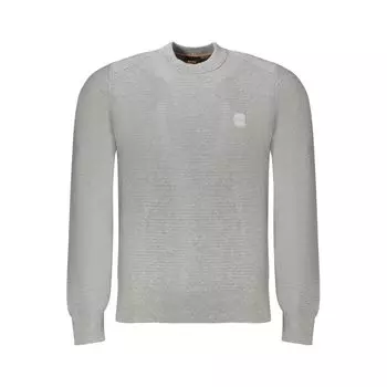 Серый хлопковый свитер Hugo Boss