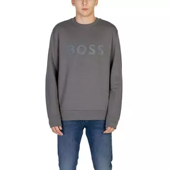 Серый хлопковый свитер Hugo Boss