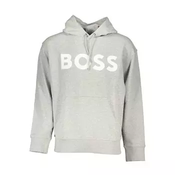 Серый хлопковый свитер Hugo Boss