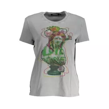 Серый хлопковый женский топ Desigual