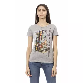 Серый хлопковый женский топ Trussardi