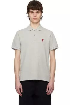 Серый хлопок Ami de Coeur Polo AMI Paris