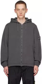 Серый худи Ghost Piece Stone Island