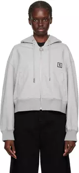 Серый худи на молнии Wooyoungmi