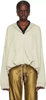 Серый худи с драпировкой Dries Van Noten