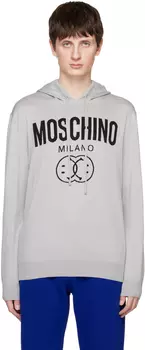 Серый худи с двумя смайликами Moschino