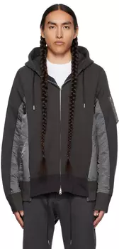 Серый худи с губкой sacai