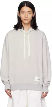 Серый худи с нашивками Jil Sander