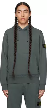 Серый худи с нашивками Stone Island