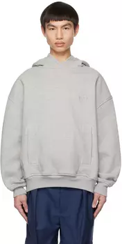 Серый худи с вышивкой Bally