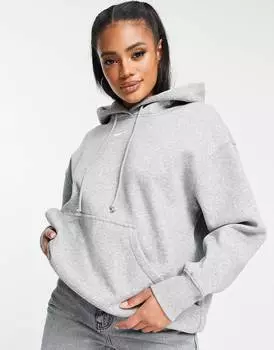 Серый худи свободного кроя с логотипом Nike mini swoosh