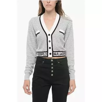 Серый кардиган из эластана Karl Lagerfeld, Gray
