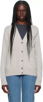 Серый кардиган из лисьего меха Maison Kitsune