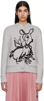 Серый кардиган с оленями Burberry