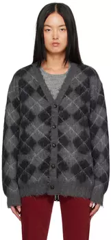 Серый кардиган с потертостями R13