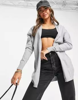 Серый кардиган тонкой вязки ASOS DESIGN